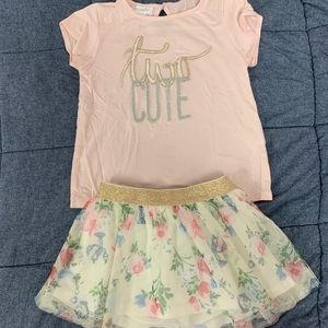 Two piece “Two Cute” toddler girl outfit